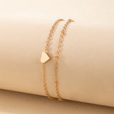 Arzonai accessories fashion double-layer heart-shaped love anklet women's beach holiday style foreign trade anklet